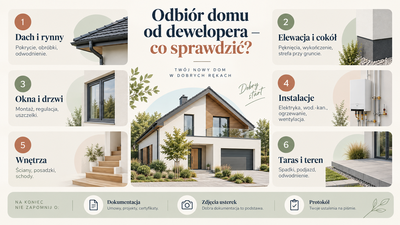 Sześć stref kontroli podczas odbioru domu od dewelopera